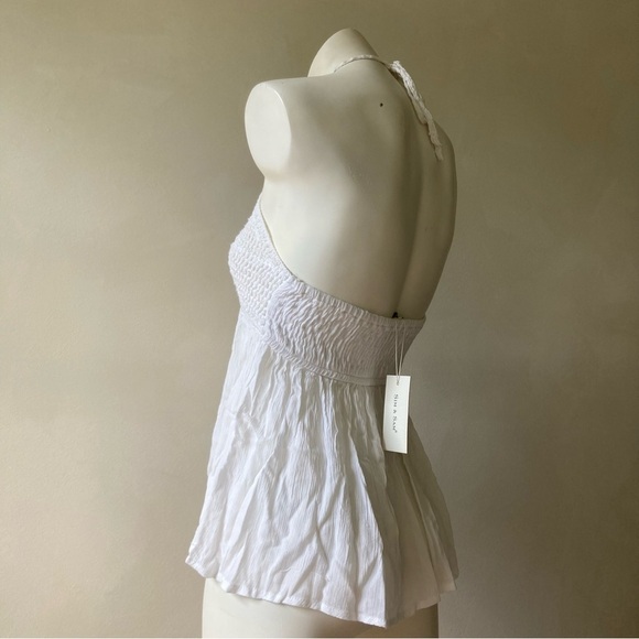 Sim & Sam | Lace Crochet Macramé Tie Halter Top - Picture 6 of 8